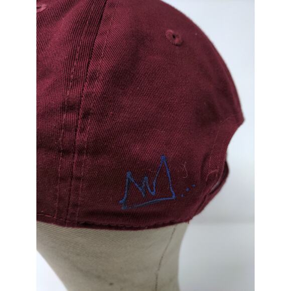 Newhattan Slideback OSFA Hat Red Hand Painted Flower Distressed Cap - Picture 5 of 10